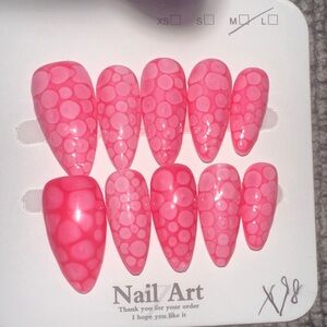Pink Polka Dot Nail Art Set